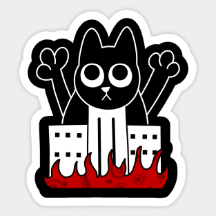 Cat Burns City Sticker